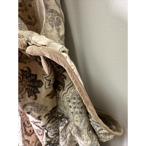 Y2K Lane Bryan Floral Halter Top SZ 18 Paisley‎ Embellished Gems Tan Teal Linen - Picture 11 of 11